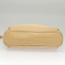 BALLY Quilted Chain Shoulder Bag Leather Beige Gold Auth BA1743-5