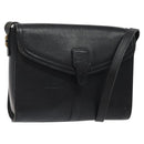 Burberrys Shoulder Bag Leather Black Gold Auth BA1745-1