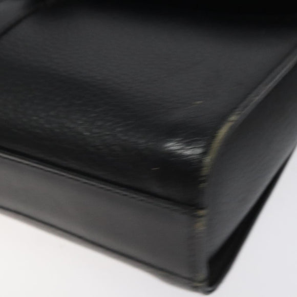 Burberrys Shoulder Bag Leather Black Gold Auth BA1745