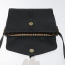 Burberrys Shoulder Bag Leather Black Gold Auth BA1745-10