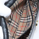 Burberrys Shoulder Bag Leather Black Gold Auth BA1745-20