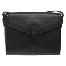 Burberrys Shoulder Bag Leather Black Gold Auth BA1745-13