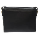 Burberrys Shoulder Bag Leather Black Gold Auth BA1745-2