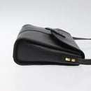 Burberrys Shoulder Bag Leather Black Gold Auth BA1745-3