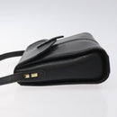 Burberrys Shoulder Bag Leather Black Gold Auth BA1745-4