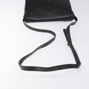 Burberrys Shoulder Bag Leather Black Gold Auth BA1745-7