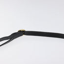 Burberrys Shoulder Bag Leather Black Gold Auth BA1745-8