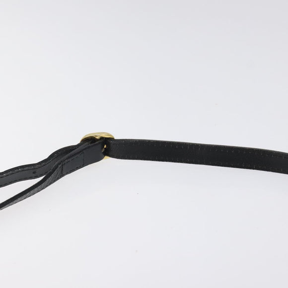 Burberrys Shoulder Bag Leather Black Gold Auth BA1745