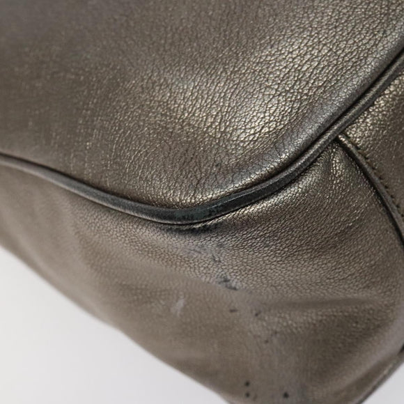 Salvatore Ferragamo Shoulder Bag Leather Champagne Gold Auth BA1746