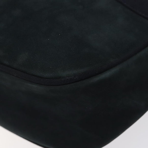 Salvatore Ferragamo Shoulder Bag Suede Navy Gold Auth BA1748