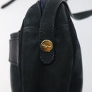 Salvatore Ferragamo Shoulder Bag Suede Navy Gold Auth BA1748-17