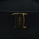 Salvatore Ferragamo Shoulder Bag Suede Navy Gold Auth BA1748-18