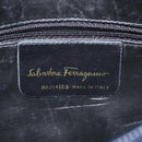 Salvatore Ferragamo Shoulder Bag Suede Navy Gold Auth BA1748-12