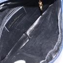 Salvatore Ferragamo Shoulder Bag Suede Navy Gold Auth BA1748-11