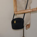 Salvatore Ferragamo Shoulder Bag Suede Navy Gold Auth BA1748-23