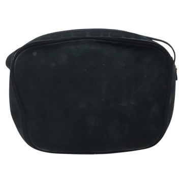 Salvatore Ferragamo Shoulder Bag Suede Navy Gold Auth BA1748 - 0