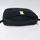Salvatore Ferragamo Shoulder Bag Suede Navy Gold Auth BA1748-6