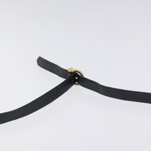 Salvatore Ferragamo Shoulder Bag Suede Navy Gold Auth BA1748