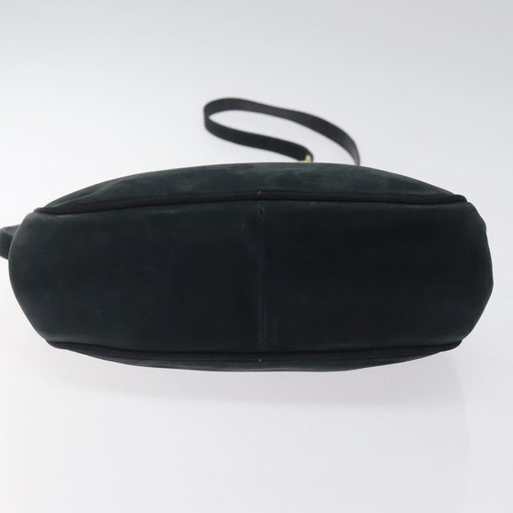 Salvatore Ferragamo Shoulder Bag Suede Navy Gold Auth BA1748