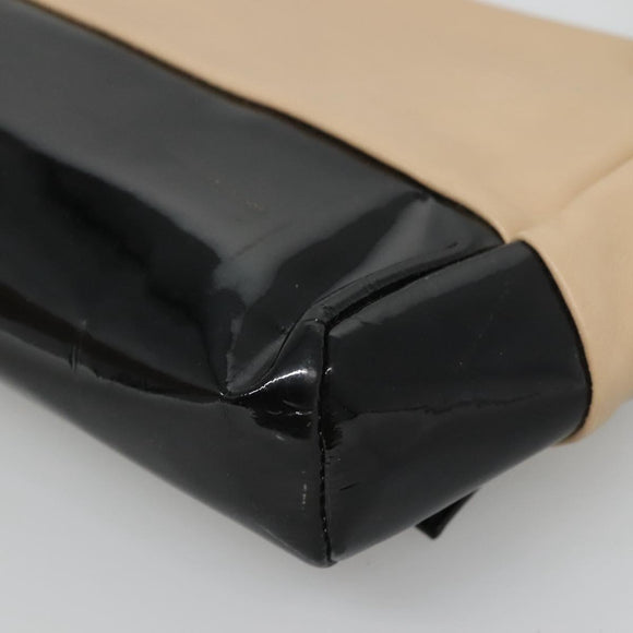 Salvatore Ferragamo Shoulder Bag Taurillon Leather Beige Gold Auth BA1749