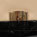 Salvatore Ferragamo Shoulder Bag Taurillon Leather Beige Gold Auth BA1749-10