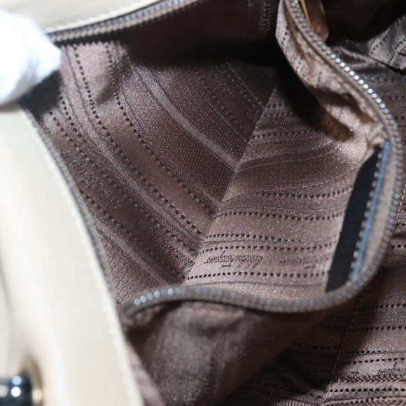 Salvatore Ferragamo Shoulder Bag Taurillon Leather Beige Gold Auth BA1749