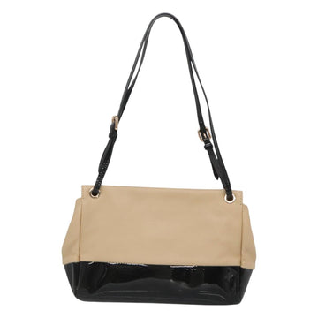 Salvatore Ferragamo Shoulder Bag Taurillon Leather Beige Gold Auth BA1749 - 0