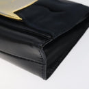 Salvatore Ferragamo Pouch Shoulder Bag Leather Navy Gold Auth BA1758-9