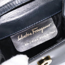 Salvatore Ferragamo Pouch Shoulder Bag Leather Navy Gold Auth BA1758-15