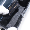 Salvatore Ferragamo Pouch Shoulder Bag Leather Navy Gold Auth BA1758-16