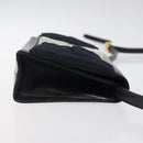 Salvatore Ferragamo Pouch Shoulder Bag Leather Navy Gold Auth BA1758-3