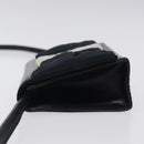 Salvatore Ferragamo Pouch Shoulder Bag Leather Navy Gold Auth BA1758-4