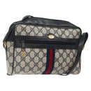 GUCCI GG Supreme Sherry Line Shoulder Bag PVC Navy Gold 14 02 005 Auth BA1764-1