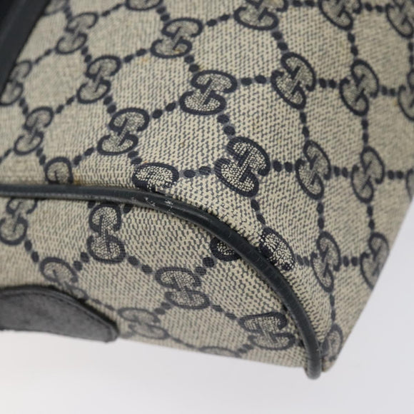 GUCCI GG Supreme Sherry Line Shoulder Bag PVC Navy Gold 14 02 005 Auth BA1764