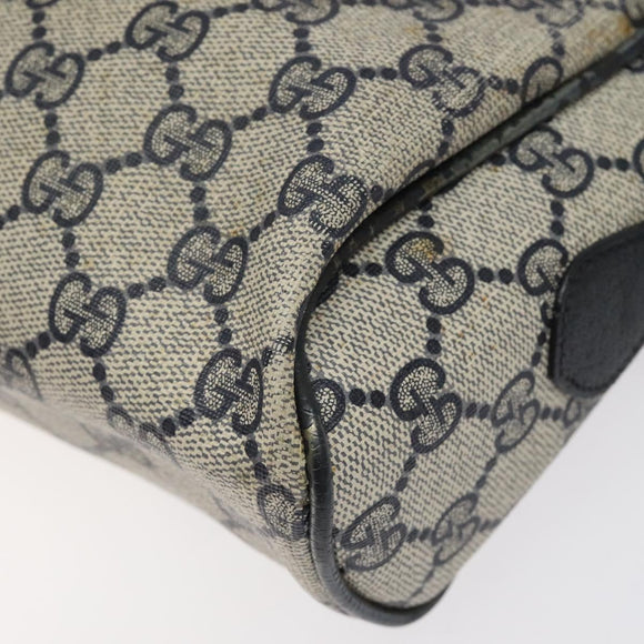 GUCCI GG Supreme Sherry Line Shoulder Bag PVC Navy Gold 14 02 005 Auth BA1764