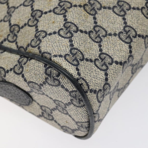 GUCCI GG Supreme Sherry Line Shoulder Bag PVC Navy Gold 14 02 005 Auth BA1764