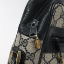 GUCCI GG Supreme Sherry Line Shoulder Bag PVC Navy Gold 14 02 005 Auth BA1764-9