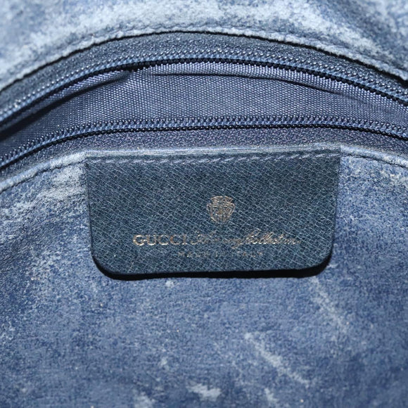 GUCCI GG Supreme Sherry Line Shoulder Bag PVC Navy Gold 14 02 005 Auth BA1764