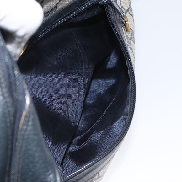 GUCCI GG Supreme Sherry Line Shoulder Bag PVC Navy Gold 14 02 005 Auth BA1764