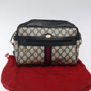 GUCCI GG Supreme Sherry Line Shoulder Bag PVC Navy Gold 14 02 005 Auth BA1764-12