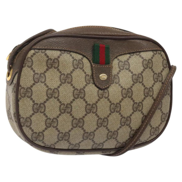 GUCCI GG Supreme Web Sherry Line Shoulder Bag PVC 007 58 6112 8031 Auth BA1765