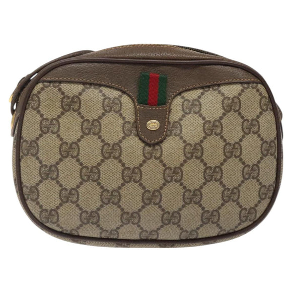 GUCCI GG Supreme Web Sherry Line Shoulder Bag PVC 007 58 6112 8031 Auth BA1765