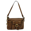 Chloe Shoulder Bag Leather Brown Gold Auth BA1767-1