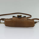 Chloe Shoulder Bag Leather Brown Gold Auth BA1767-5