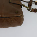 Chloe Shoulder Bag Leather Brown Gold Auth BA1767-17