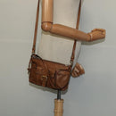 Chloe Shoulder Bag Leather Brown Gold Auth BA1767-21