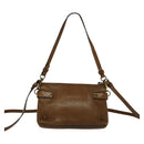 Chloe Shoulder Bag Leather Brown Gold Auth BA1767-2