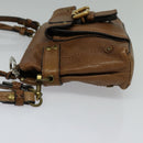 Chloe Shoulder Bag Leather Brown Gold Auth BA1767-3