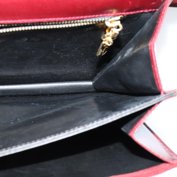 Salvatore Ferragamo Shoulder Bag Suede Bordeaux Gold Auth BA1768