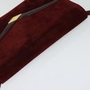 Salvatore Ferragamo Shoulder Bag Suede Bordeaux Gold Auth BA1768-6